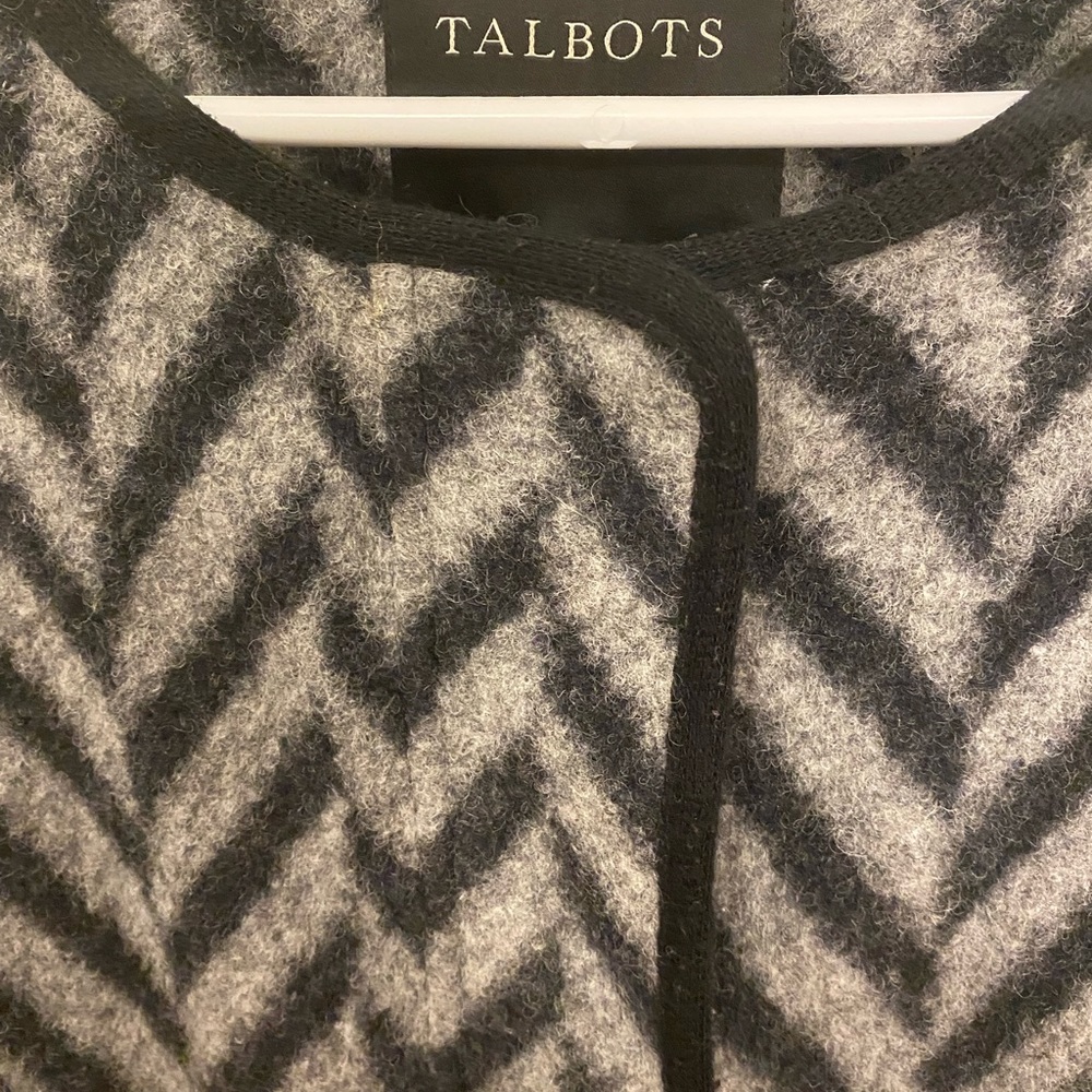 Talbots Wool Chevron Herringbone Pattern Long Swe… - image 6